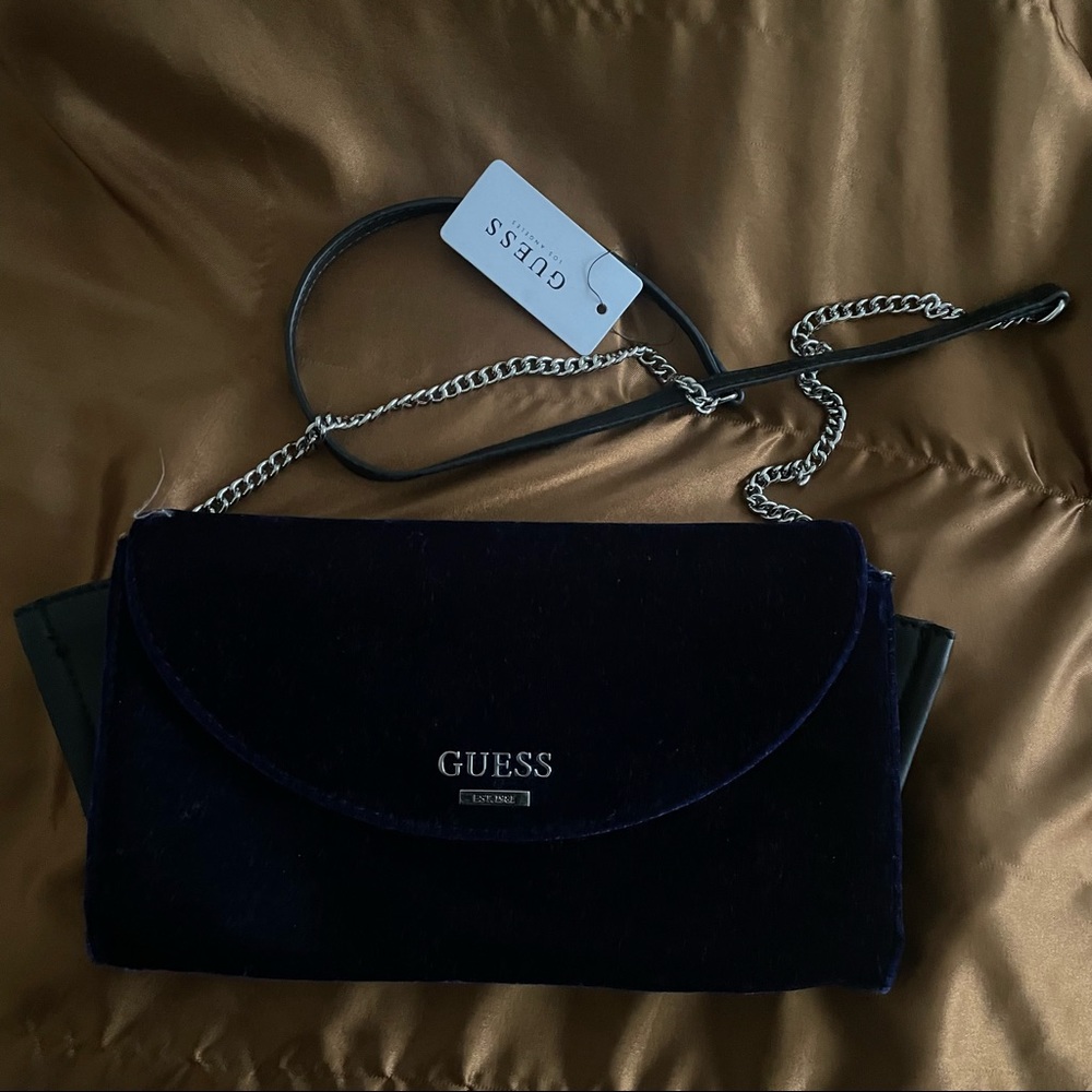 Guess velour crossbody bag